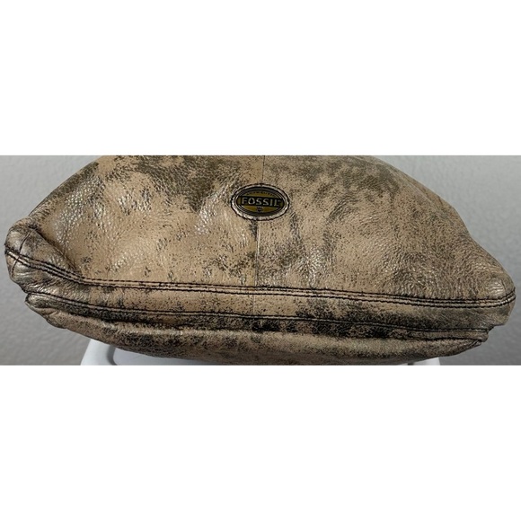 Fossil Explorer Distressed Metallic Gold Fold Over Covetable Tote - Picture 5 of 13